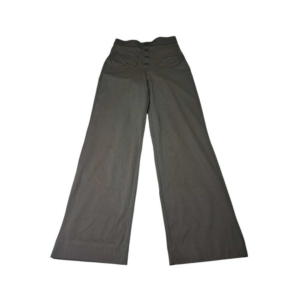 NWT Halara Womens High Waisted Wide Leg Pants Button‎ Fly Olive Green S W26 L30